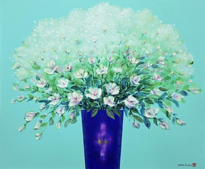 환희- acrylic mixed materials on canvas